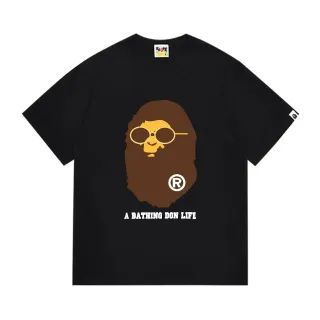 تي شيرت أسود A Bathing Ape A Bathing Don Life بطباعة جرافيك