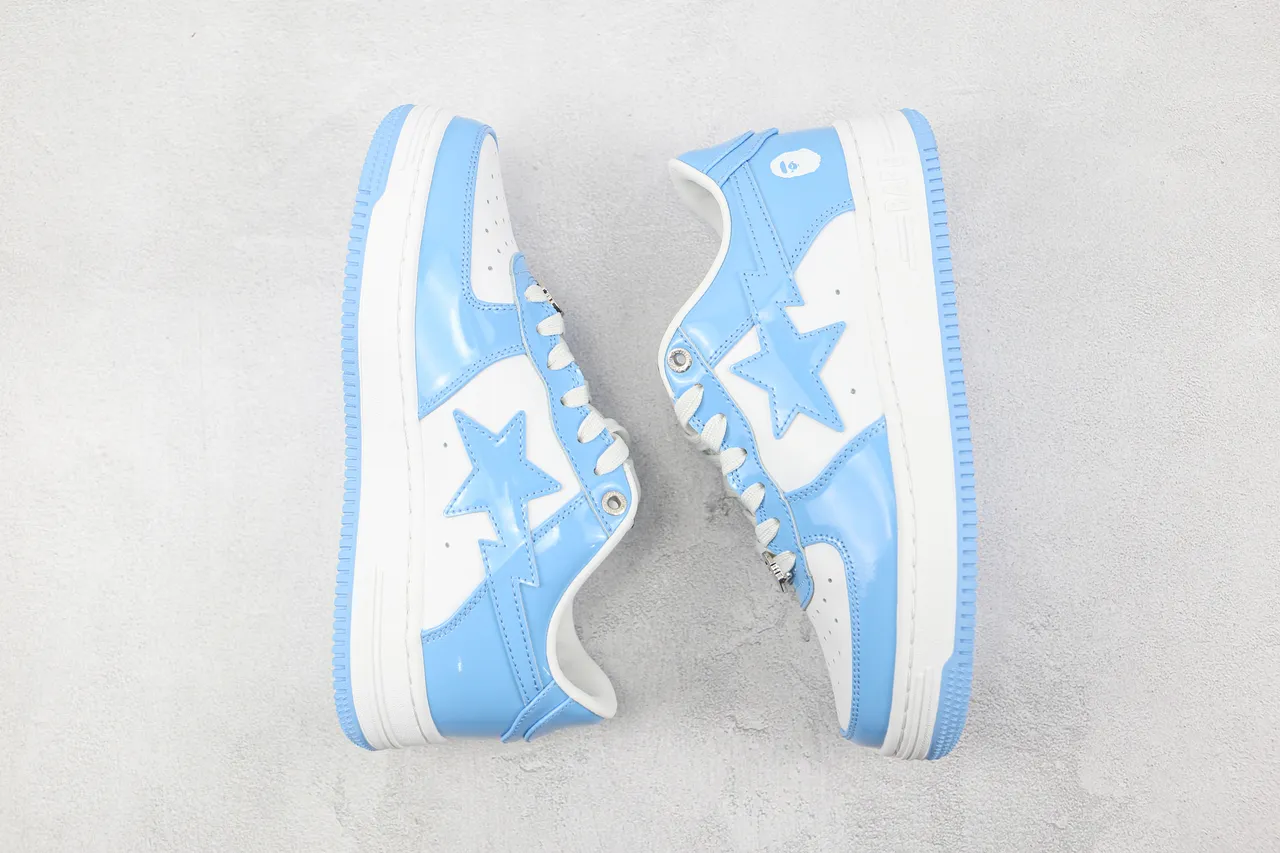 A Bathing Ape BAPE STA سنيكرز لايف ستايل أزرق فاتح باترنت أبيض 5
