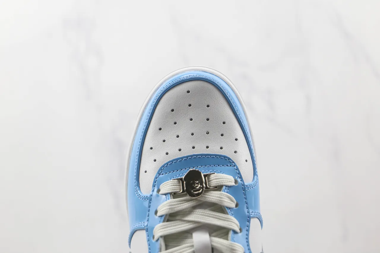 A Bathing Ape BAPE STA سنيكرز لايف ستايل أزرق فاتح باترنت أبيض 8