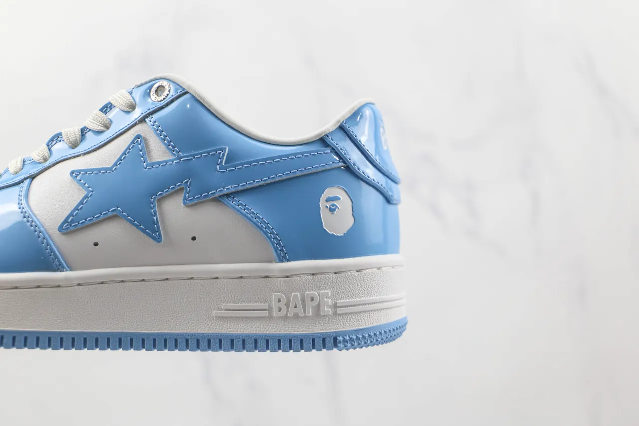 A Bathing Ape BAPE STA سنيكرز لايف ستايل أزرق فاتح باترنت أبيض 9
