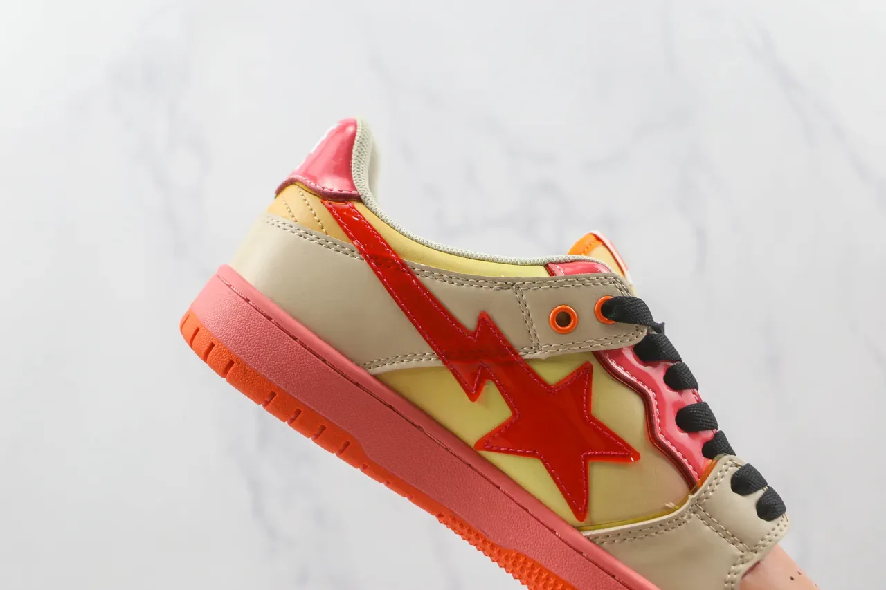 A Bathing Ape BAPE STA Star Lightning Beige Pink Orange Sneakers Lifestyle 5