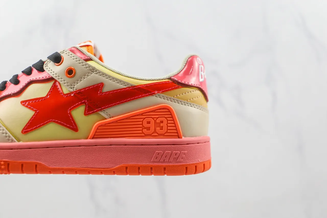 A Bathing Ape BAPE STA Star Lightning Beige Pink Orange Sneakers Lifestyle 7