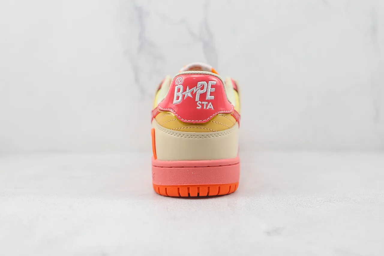 A Bathing Ape BAPE STA Star Lightning Beige Pink Orange Sneakers Lifestyle 9