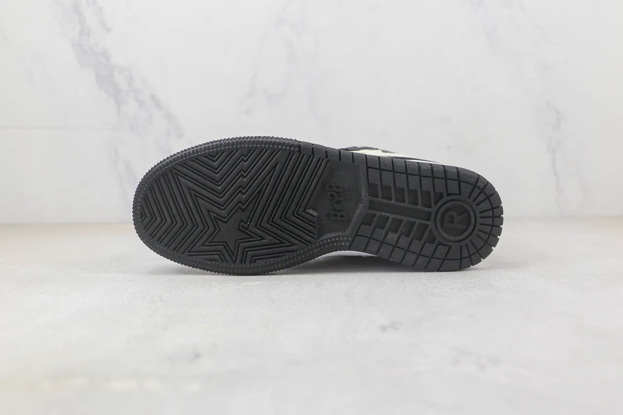A Bathing Ape Negro Blanco Logo de Estrella y Rayo ABC Camo Panel Zapatos de Skateboard 8