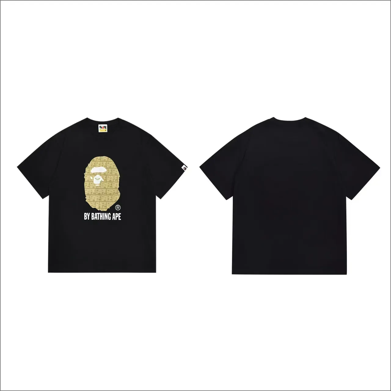 A Bathing Ape 图案印花黑色T恤 4