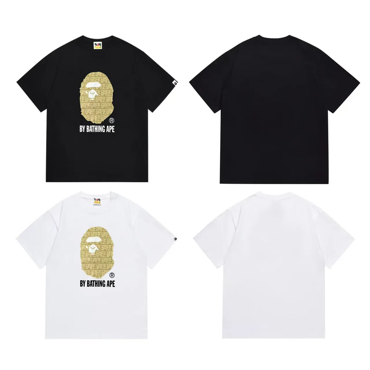 A Bathing Ape 图案印花黑色T恤 6