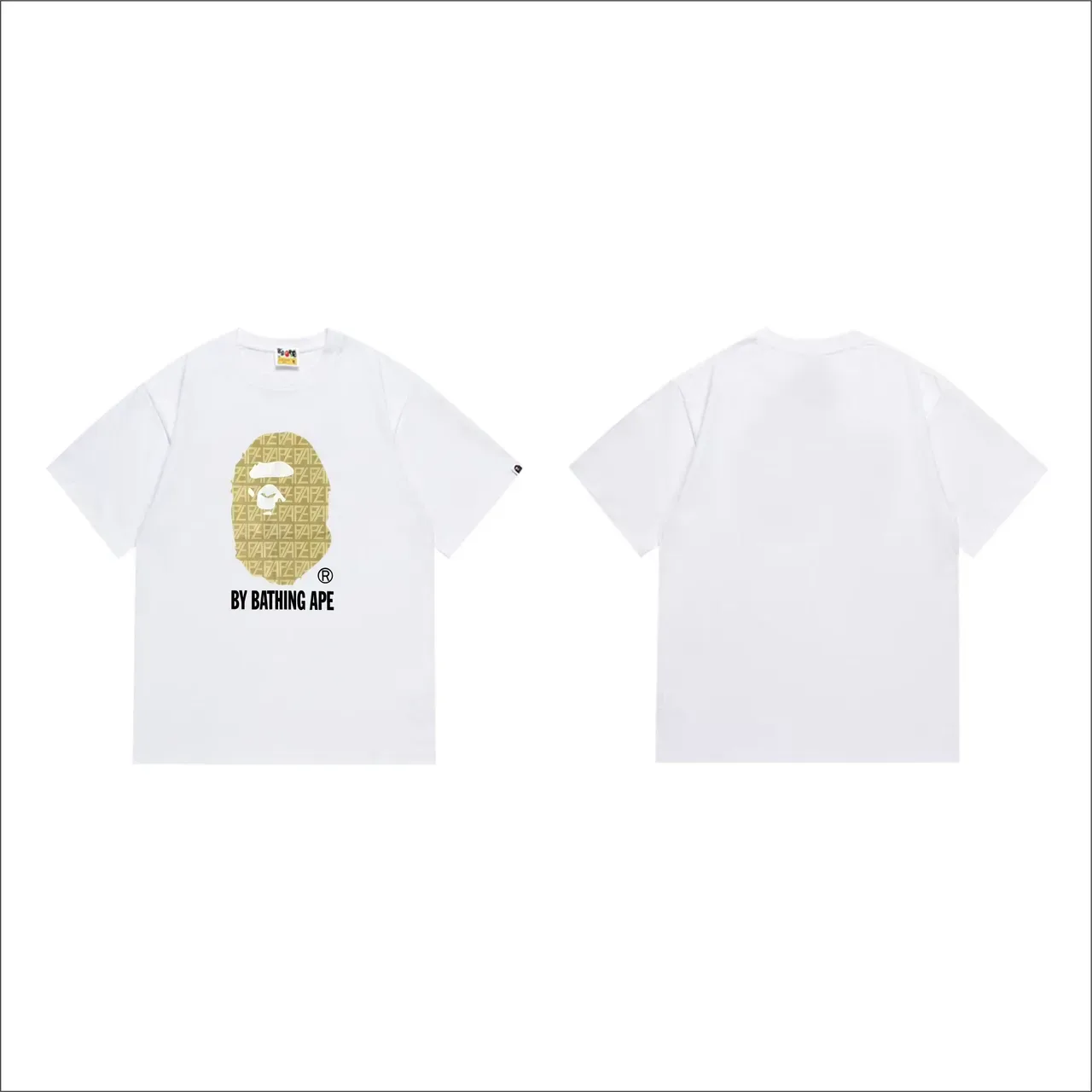A Bathing Ape 图案印花黑色T恤 7