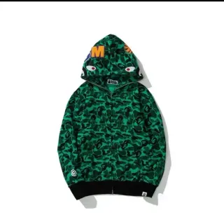 A Bathing Ape Shark Green Black Full-Zip Hood Hoodie