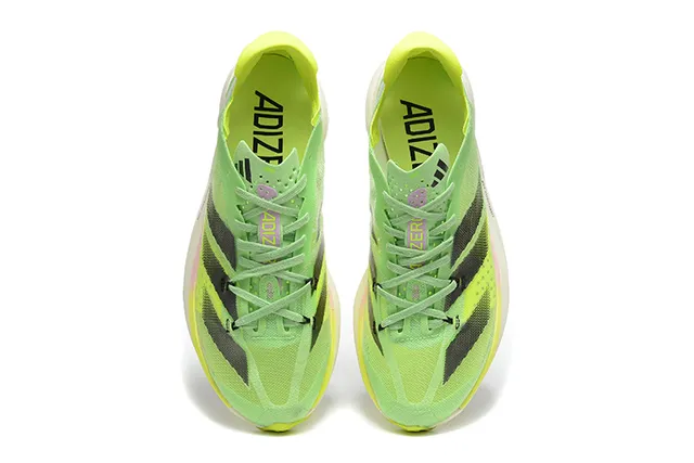 Adidas Adios Pro Green Yellow Engineered Mesh Upper Three-Stripe Synthetic Overlay Running Shoes 2