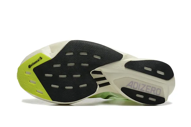 Adidas Adios Pro Green Yellow Engineered Mesh Upper Three-Stripe Synthetic Overlay Running Shoes 4