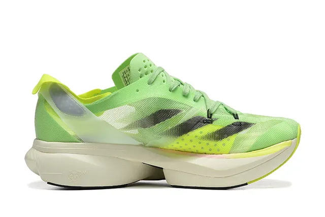 Adidas Adios Pro Green Yellow Engineered Mesh Upper Three-Stripe Synthetic Overlay Running Shoes 5