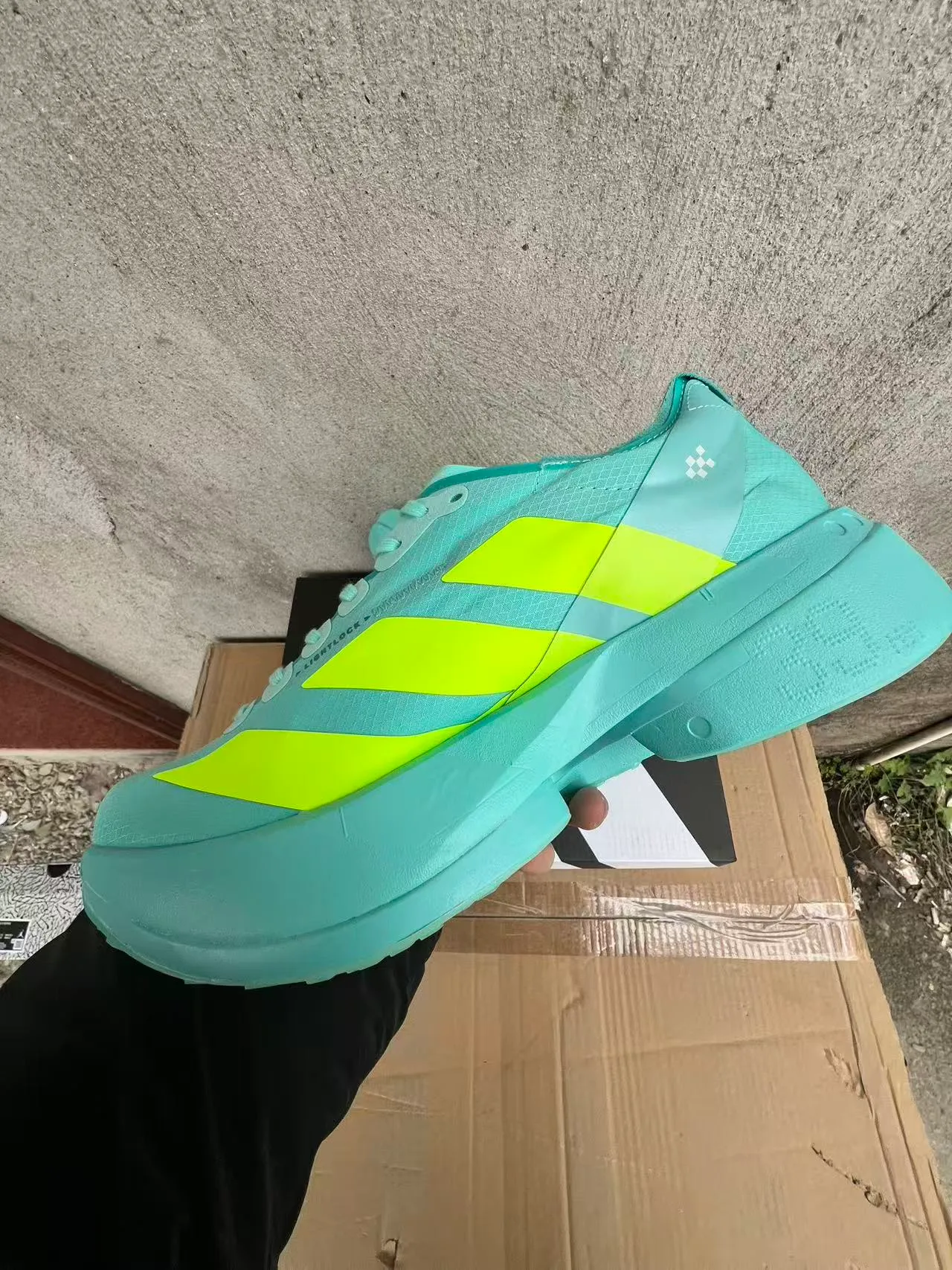 Adidas Adizero Adios Pro 4 Lightstrike Pro Cyan Neon Yellow zapatillas de running 4