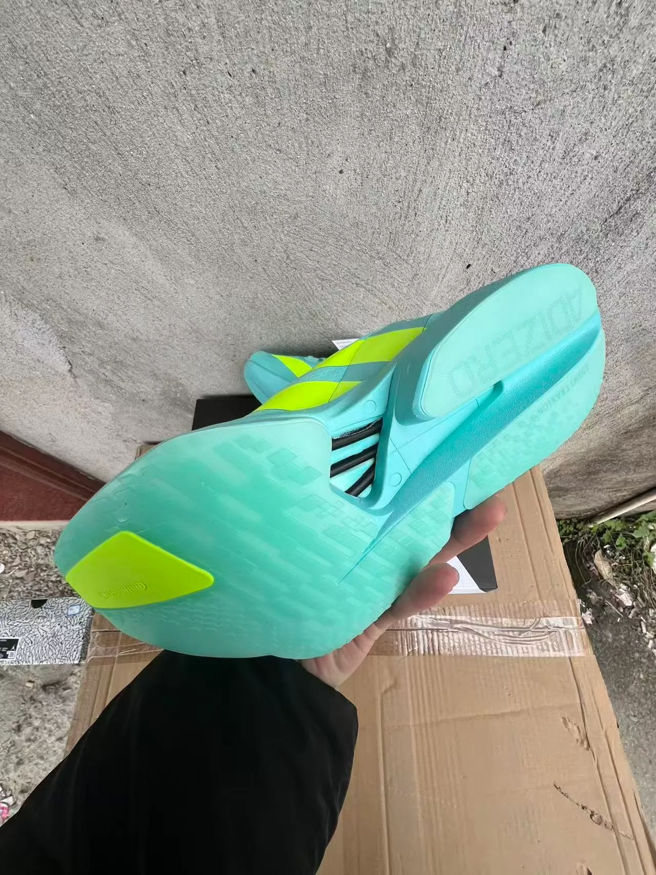 Adidas Adizero Adios Pro 4 Lightstrike Pro Cyan Neon Yellow zapatillas de running 5