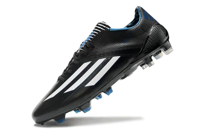 Adidas adizero Superior rosa e azul geométrico branco três listras marca superfície firme sapatos de futebol 3