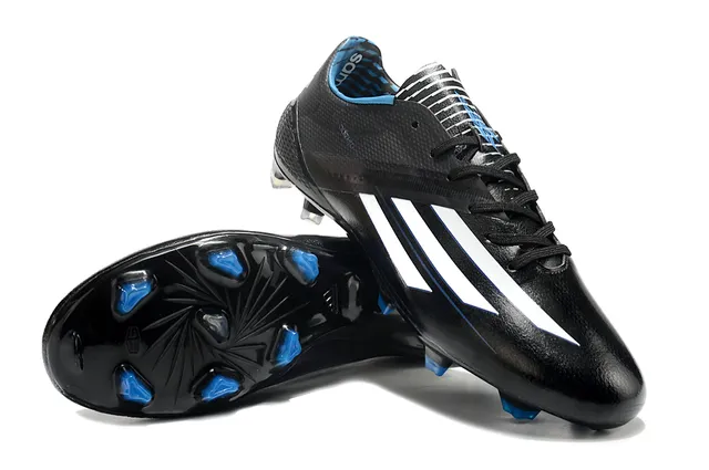 Adidas adizero Superior rosa e azul geométrico branco três listras marca superfície firme sapatos de futebol 4