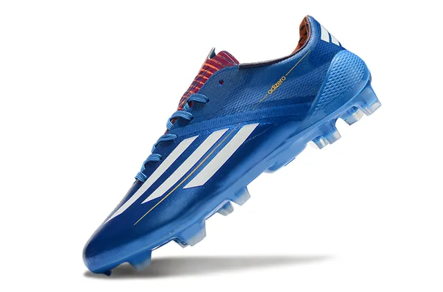 Adidas adizero Superior rosa e azul geométrico branco três listras marca superfície firme sapatos de futebol 10