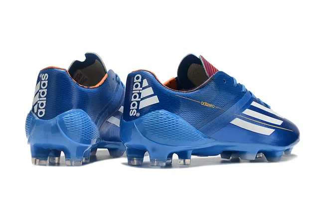 Adidas adizero Superior rosa e azul geométrico branco três listras marca superfície firme sapatos de futebol 12