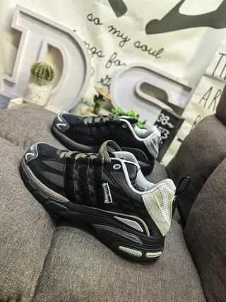Adidas Chaussures Lifestyle Vert Armée Mesh et Superposition Synthétique 17