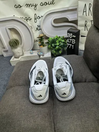 Adidas Beige Black Malha Superior Painel Lateral Três Faixas Tênis Estilo de Vida 18