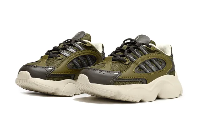 Adidas Tênis Chunky Bege Cinza Sola Intermediária Camadas Sintéticas Sobrepostas 11