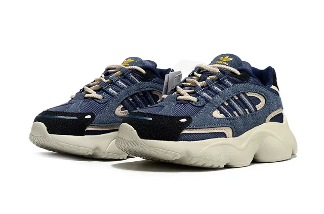 Adidas Tênis Chunky Bege Cinza Sola Intermediária Camadas Sintéticas Sobrepostas 23