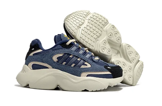 Adidas Tênis Chunky Bege Cinza Sola Intermediária Camadas Sintéticas Sobrepostas 24