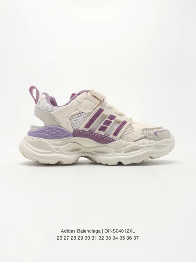 Adidas بيج أرجواني منصة نعل شبكي و صناعي طبقة علوية حذاء رياضي سميك 13