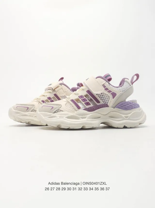Adidas بيج أرجواني منصة نعل شبكي و صناعي طبقة علوية حذاء رياضي سميك 14