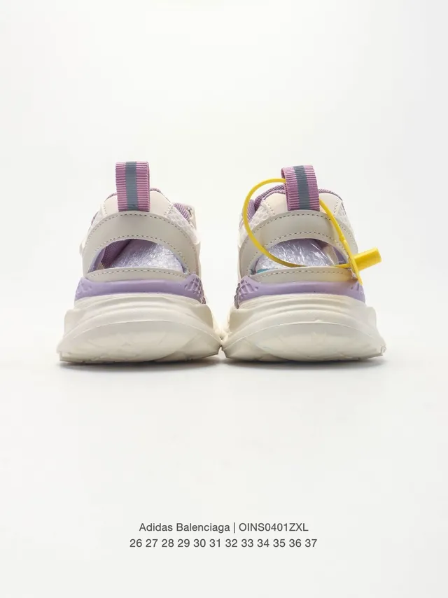 Adidas بيج أرجواني منصة نعل شبكي و صناعي طبقة علوية حذاء رياضي سميك 17