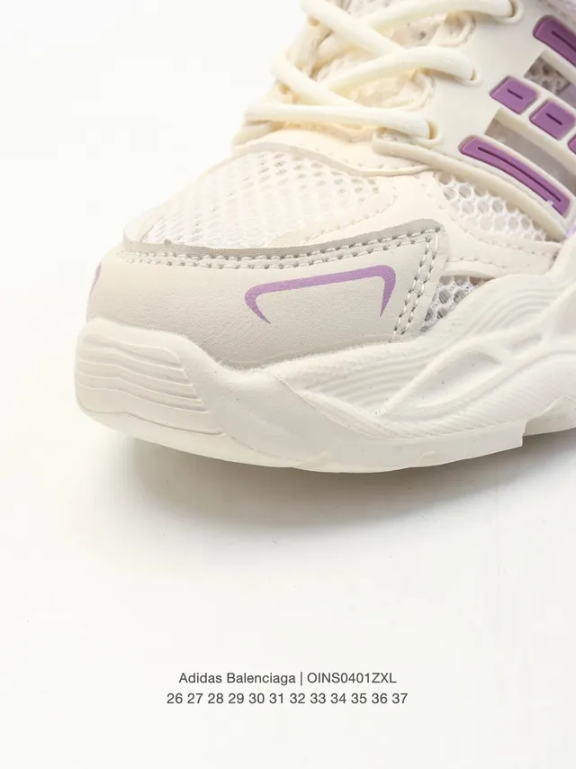 Adidas بيج أرجواني منصة نعل شبكي و صناعي طبقة علوية حذاء رياضي سميك 20