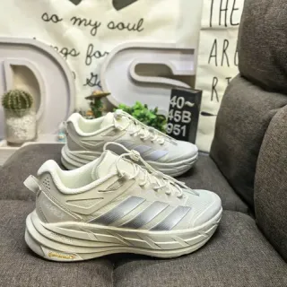Adidas بيج فضي أوف وايت شبكة أعلى خطوط معدنية أسلوب حياة