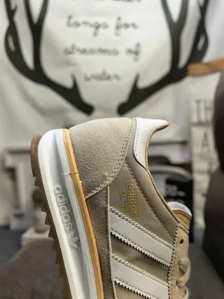 Adidas Beige White Suede Upper Three-Stripe Side Panel Lifestyle Sneakers 3
