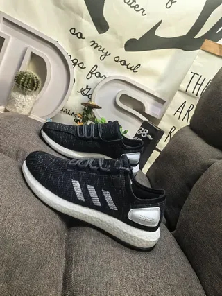 Adidas Chaussures Lifestyle Noires Grises Haut en Tricot Panneau Latéral à Trois Rayures 15
