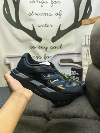 Adidas Preto Multicolor Sem Cadarço Frontal com Zíper Listras Iridescentes Holográficas Tênis Lifestyle 5