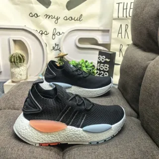 Adidas أسود برتقالي خياطة جورب فائت أعلى ثلاث شرائط جانبية علامة تجارية أسلوب رياضي