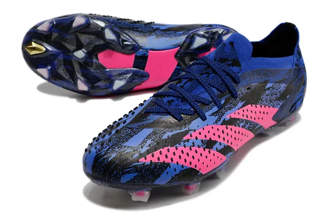 Adidas Black Pink Bottine de Football à Coupe Basse Empiègne Synthétique Texturée Ground Firme Chaussures de Football 11