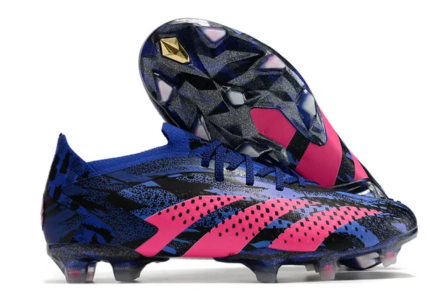 Adidas Black Pink Bottine de Football à Coupe Basse Empiègne Synthétique Texturée Ground Firme Chaussures de Football 13