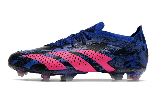 Adidas Black Pink Bottine de Football à Coupe Basse Empiègne Synthétique Texturée Ground Firme Chaussures de Football 15