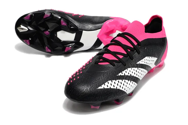 Adidas Black Pink Bottine de Football à Coupe Basse Empiègne Synthétique Texturée Ground Firme Chaussures de Football 19