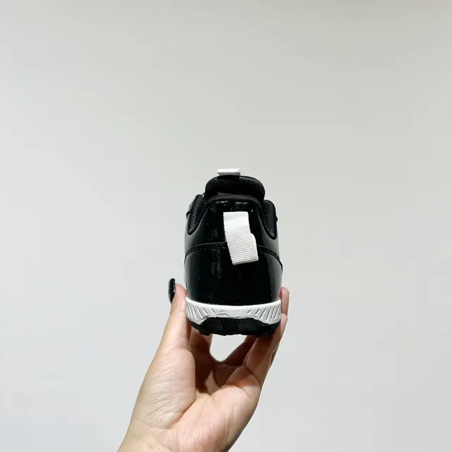 Adidas Black White Rotational Dial Closure Synthetic Patent Upper Indoor Soccer Shoes 13