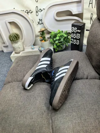 Adidas Black White Slip-On Mule Lace-Up Front Loafer 6