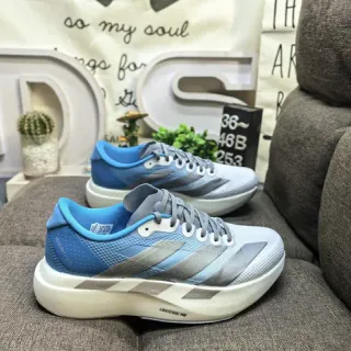 Adidas नीला-भूरा हल्का जाली ऊपरी तराशा फोम मिडसोल रनिंग जूते