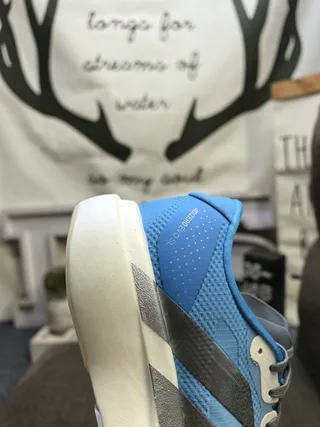 Adidas नीला-भूरा हल्का जाली ऊपरी तराशा फोम मिडसोल रनिंग जूते 3