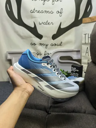 Adidas नीला-भूरा हल्का जाली ऊपरी तराशा फोम मिडसोल रनिंग जूते 5