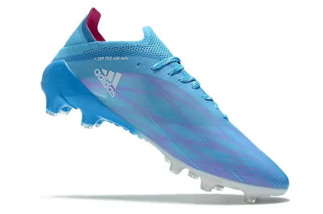 Adidas Chaussures de Football Bleu Rose de Bas Haut Upper de Maille TPU Cage Overlay Firm-Ground 2