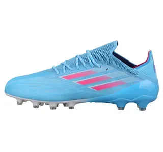 Adidas Chaussures de Football Bleu Rose de Bas Haut Upper de Maille TPU Cage Overlay Firm-Ground 8