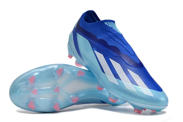 Adidas नीला पारदर्शी मोजा फिट किनिट कॉलर पारदर्शी TPU Cage फर्म-ग्राउंड फुटबॉल जूते 4