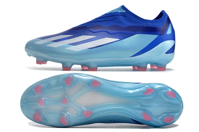 Adidas नीला पारदर्शी मोजा फिट किनिट कॉलर पारदर्शी TPU Cage फर्म-ग्राउंड फुटबॉल जूते 6