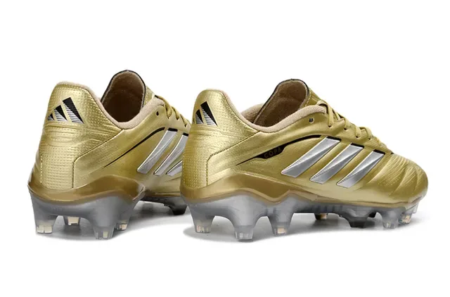 Adidas Copa Gold Silver Metallic Upper Three-Stripe Branding Firm-Ground Soccer Shoes 5