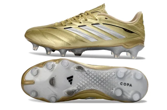 Adidas Copa Gold Silver Metallic Upper Three-Stripe Branding Firm-Ground Soccer Shoes 6